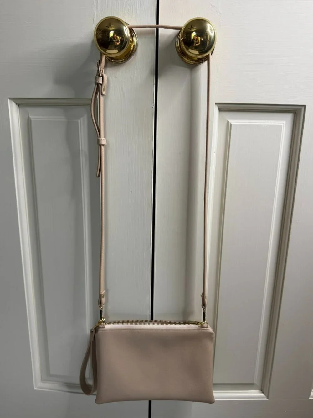 Cassic Tan Vegan Leather Wristlet/Convertible Crossbody Wallet - Modern Mackerie
